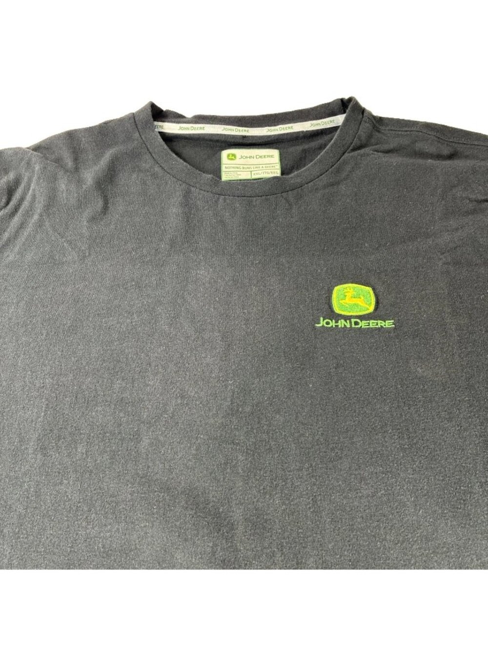 John Deere XXL Gray Short Sleeve Graphic T-Shirt Men 48" Chest 2XL Logo Tee 2XL
